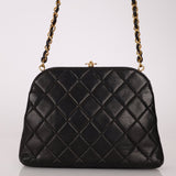 Rare Chanel 1997 Lambskin Turnlock Clutch on Chain 24k GP - FashioNica