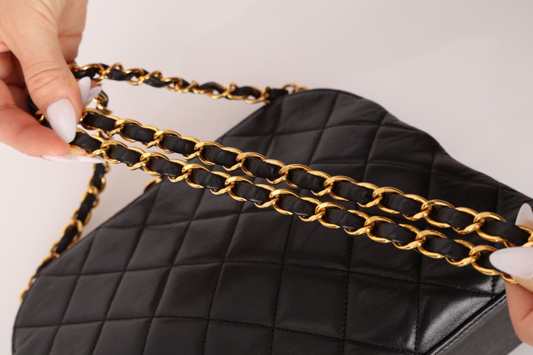 Rare Chanel 1997 Lambskin Turnlock Clutch on Chain 24k GP - FashioNica