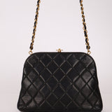 Rare Chanel 1997 Lambskin Turnlock Clutch on Chain 24k GP - FashioNica