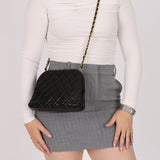 Rare Chanel 1997 Lambskin Turnlock Clutch on Chain 24k GP - FashioNica