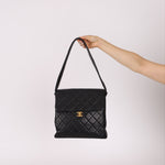 Rare Chanel 1997 Lambskin Turnlock Double - Sided Kelly Shoulder Bag 24k GP - FashioNica