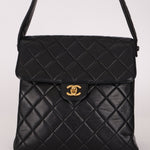 Rare Chanel 1997 Lambskin Turnlock Double - Sided Kelly Shoulder Bag 24k GP - FashioNica