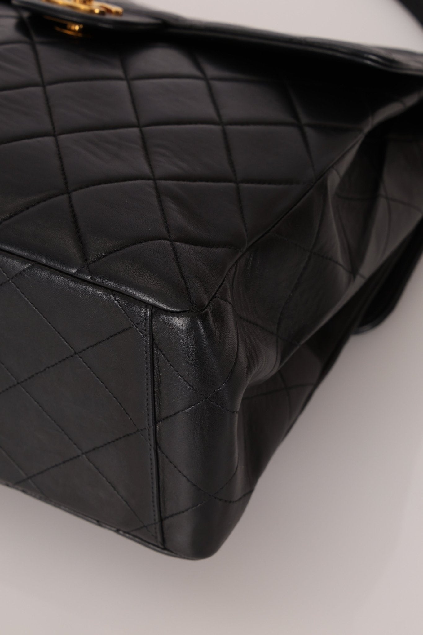 Rare Chanel 1997 Lambskin Turnlock Double - Sided Kelly Shoulder Bag 24k GP - FashioNica