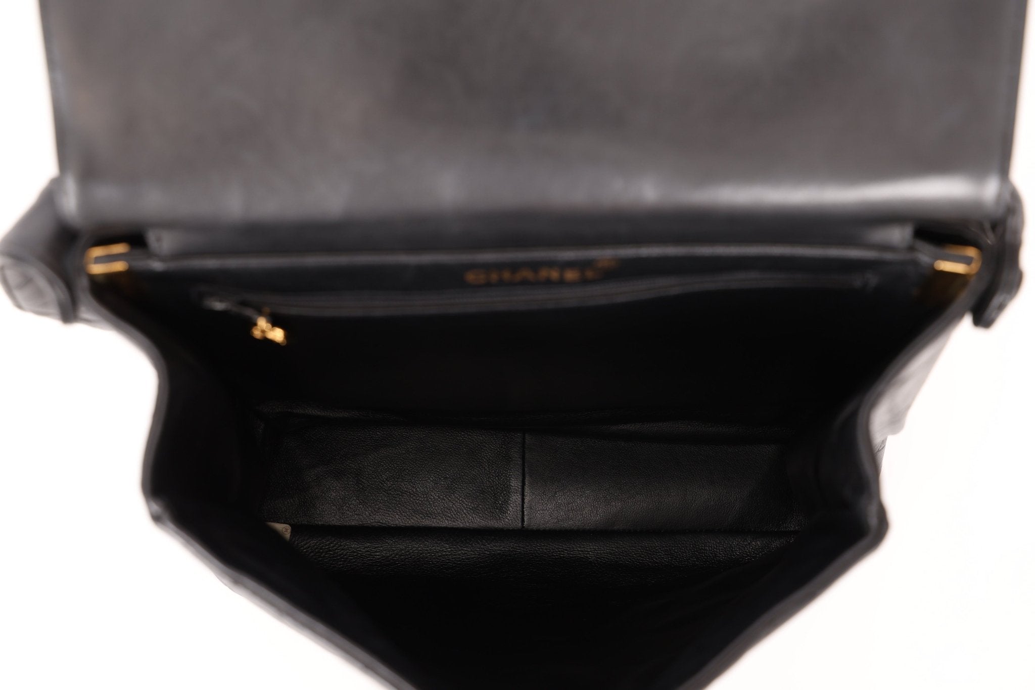 Rare Chanel 1997 Lambskin Turnlock Double - Sided Kelly Shoulder Bag 24k GP - FashioNica