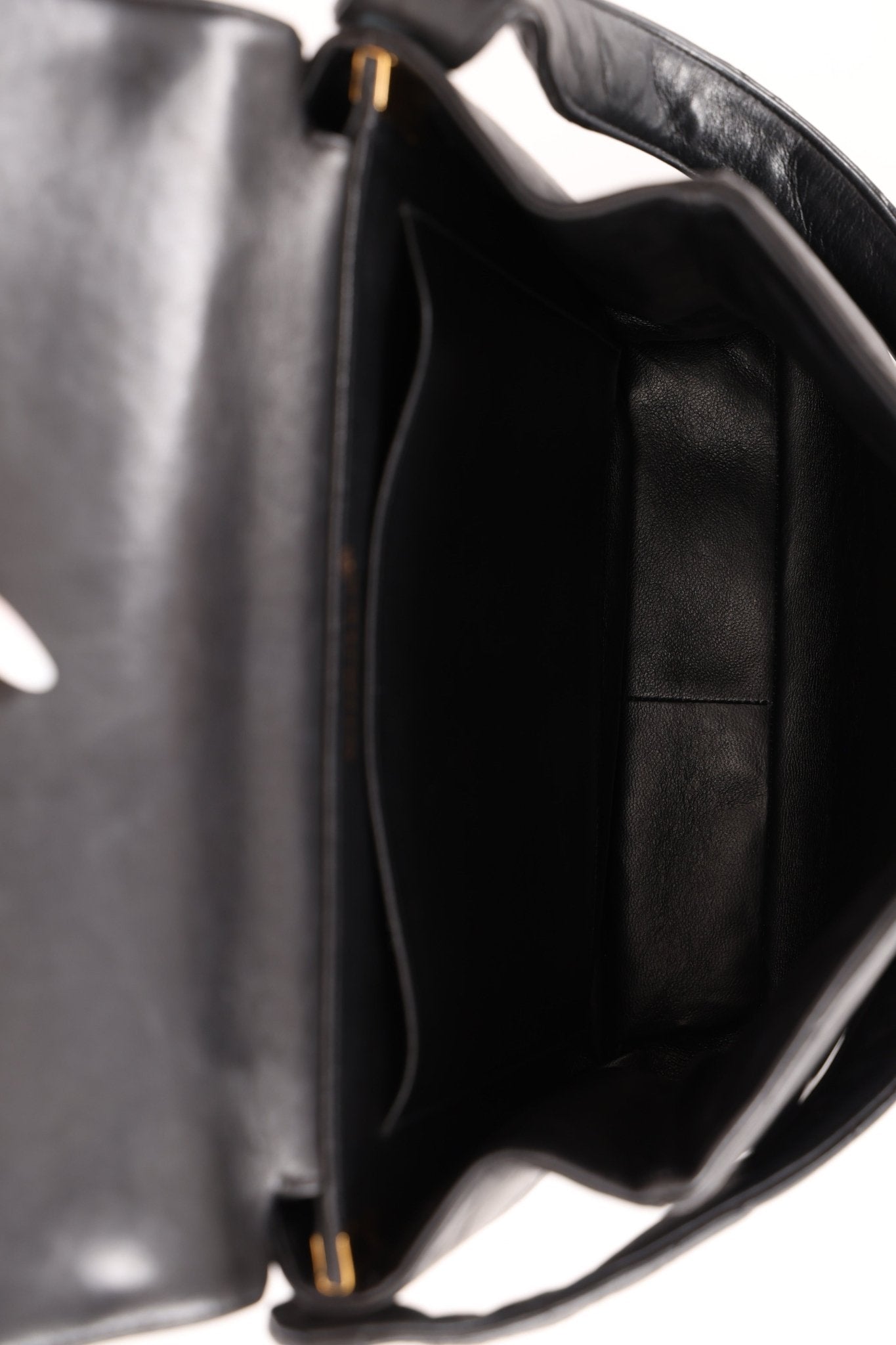 Rare Chanel 1997 Lambskin Turnlock Double - Sided Kelly Shoulder Bag 24k GP - FashioNica