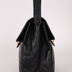 Rare Chanel 1997 Lambskin Turnlock Double - Sided Kelly Shoulder Bag 24k GP - FashioNica