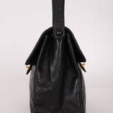 Rare Chanel 1997 Lambskin Turnlock Double - Sided Kelly Shoulder Bag 24k GP - FashioNica