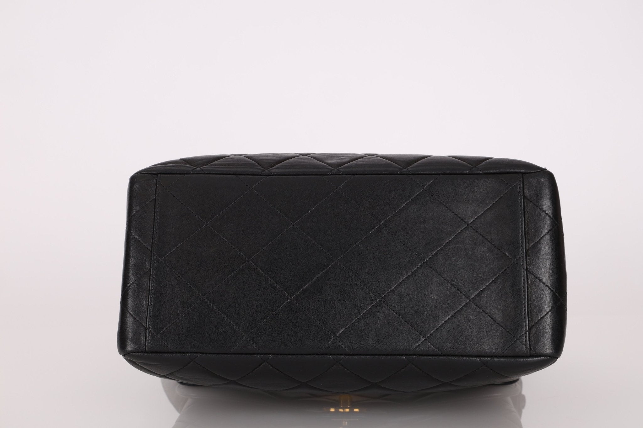 Rare Chanel 1997 Lambskin Turnlock Double - Sided Kelly Shoulder Bag 24k GP - FashioNica