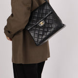 Rare Chanel 1997 Lambskin Turnlock Double - Sided Kelly Shoulder Bag 24k GP - FashioNica