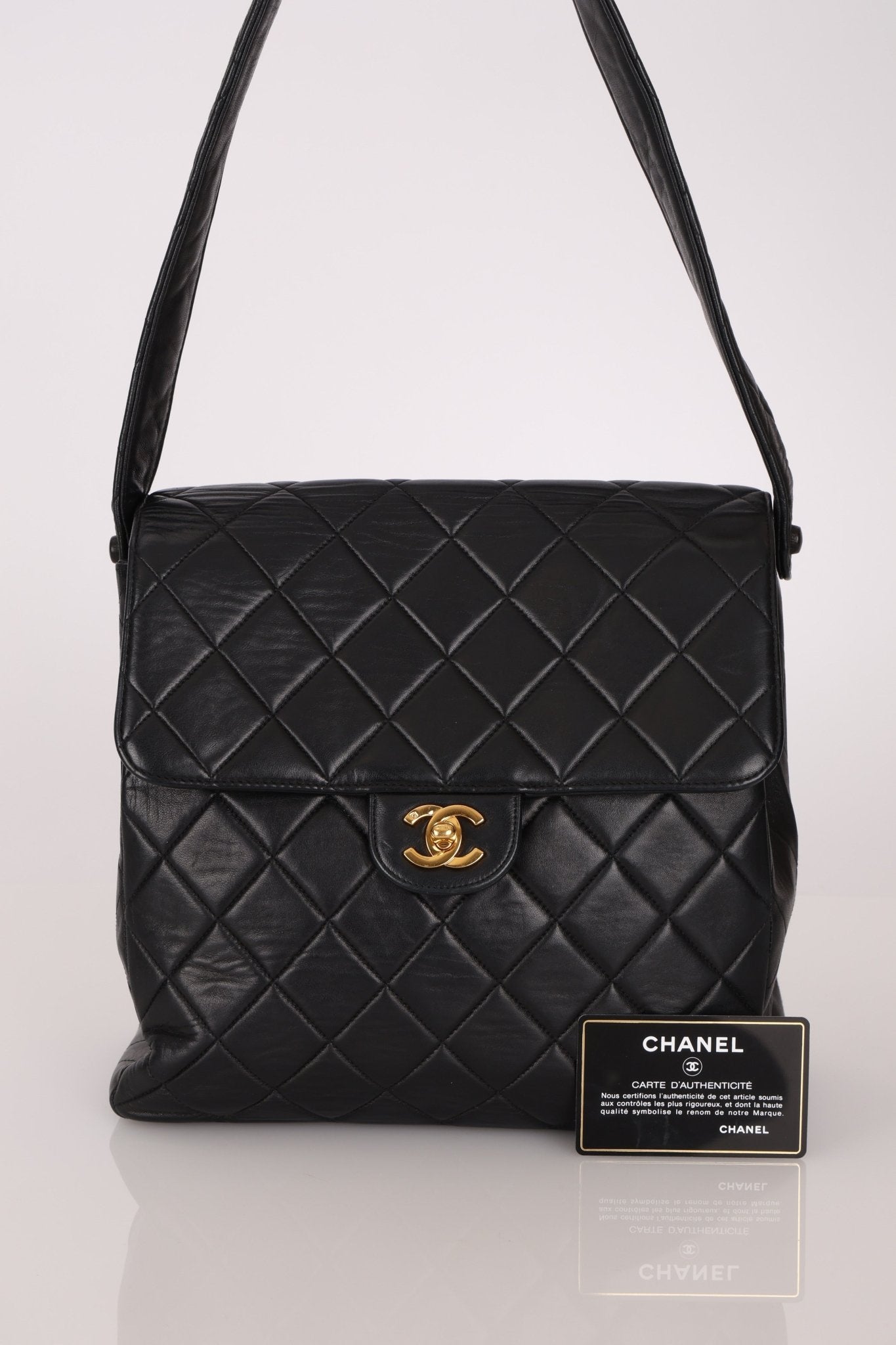 Rare Chanel 1997 Lambskin Turnlock Double - Sided Kelly Shoulder Bag 24k GP - FashioNica
