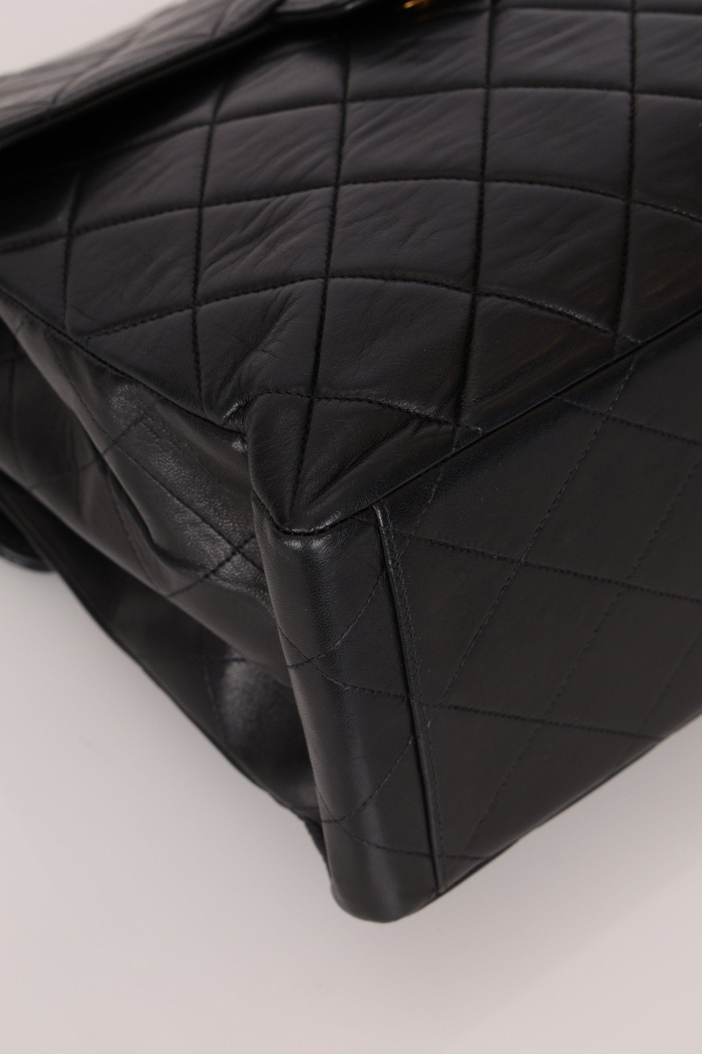 Rare Chanel 1997 Lambskin Turnlock Double - Sided Kelly Shoulder Bag 24k GP - FashioNica