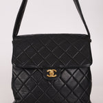 Rare Chanel 1997 Lambskin Turnlock Double - Sided Kelly Shoulder Bag 24k GP - FashioNica