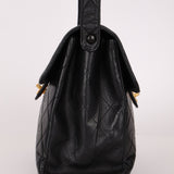 Rare Chanel 1997 Lambskin Turnlock Double - Sided Kelly Shoulder Bag 24k GP - FashioNica