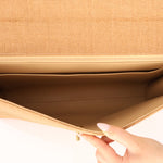 Rare Chanel 1997 Raffia XL Logo Briefcase 24K GP - FashioNica