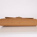 Rare Chanel 1997 Raffia XL Logo Briefcase 24K GP - FashioNica