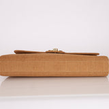 Rare Chanel 1997 Raffia XL Logo Briefcase 24K GP - FashioNica