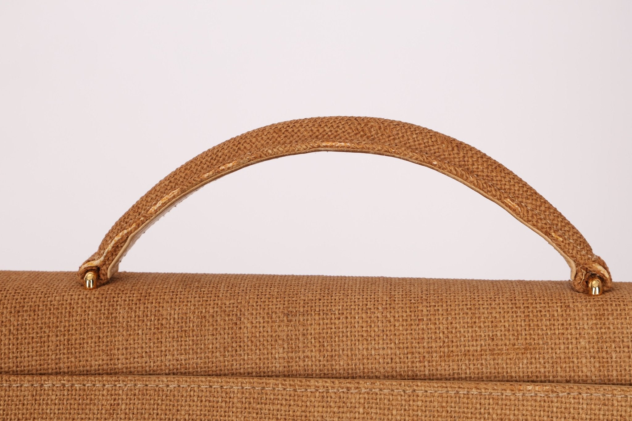 Rare Chanel 1997 Raffia XL Logo Briefcase 24K GP - FashioNica