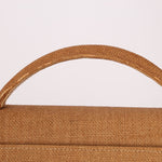 Rare Chanel 1997 Raffia XL Logo Briefcase 24K GP - FashioNica