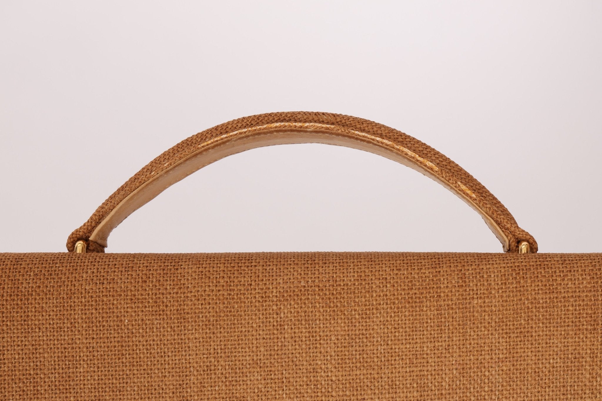 Rare Chanel 1997 Raffia XL Logo Briefcase 24K GP - FashioNica