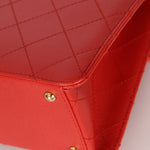 Rare Chanel 1997 Red Caviar Shoulder Kelly Bag 24K GP - FashioNica