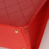 Rare Chanel 1997 Red Caviar Shoulder Kelly Bag 24K GP - FashioNica