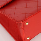 Rare Chanel 1997 Red Caviar Shoulder Kelly Bag 24K GP - FashioNica