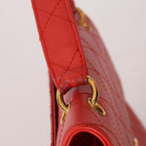 Rare Chanel 1997 Red Caviar Shoulder Kelly Bag 24K GP - FashioNica