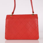 Rare Chanel 1997 Red Caviar Single Small Flap Shoulder Bag - FashioNica