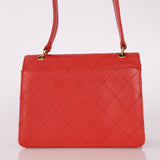 Rare Chanel 1997 Red Caviar Single Small Flap Shoulder Bag - FashioNica