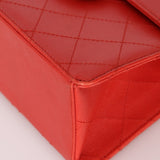 Rare Chanel 1997 Red Caviar Single Small Flap Shoulder Bag - FashioNica