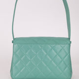Rare Chanel 1997 Teal Caviar CC Turnlock Envelope Shoulder Kelly - FashioNica