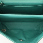 Rare Chanel 1997 Teal Caviar CC Turnlock Envelope Shoulder Kelly - FashioNica