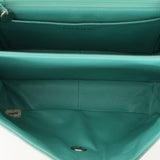 Rare Chanel 1997 Teal Caviar CC Turnlock Envelope Shoulder Kelly - FashioNica