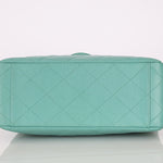 Rare Chanel 1997 Teal Caviar CC Turnlock Envelope Shoulder Kelly - FashioNica