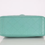 Rare Chanel 1997 Teal Caviar CC Turnlock Envelope Shoulder Kelly - FashioNica