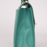 Rare Chanel 1997 Turquoise Caviar Kelly Bag 24K GP - FashioNica