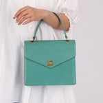 Rare Chanel 1997 Turquoise Caviar Kelly Bag 24K GP - FashioNica