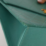 Rare Chanel 1997 Turquoise Caviar Kelly Bag 24K GP - FashioNica