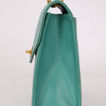 Rare Chanel 1997 Turquoise Caviar Kelly Bag 24K GP - FashioNica