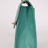 Rare Chanel 1997 Turquoise Caviar Kelly Bag 24K GP - FashioNica