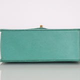 Rare Chanel 1997 Turquoise Caviar Kelly Bag 24K GP - FashioNica