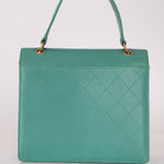 Rare Chanel 1997 Turquoise Caviar Kelly Bag 24K GP - FashioNica