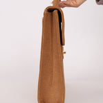 Rare Chanel 1998 Burlap XL Turnlock Briefcase 24k GP - FashioNica