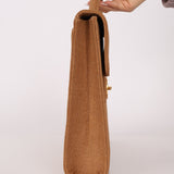 Rare Chanel 1998 Burlap XL Turnlock Briefcase 24k GP - FashioNica