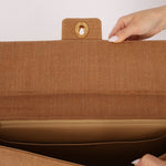 Rare Chanel 1998 Burlap XL Turnlock Briefcase 24k GP - FashioNica