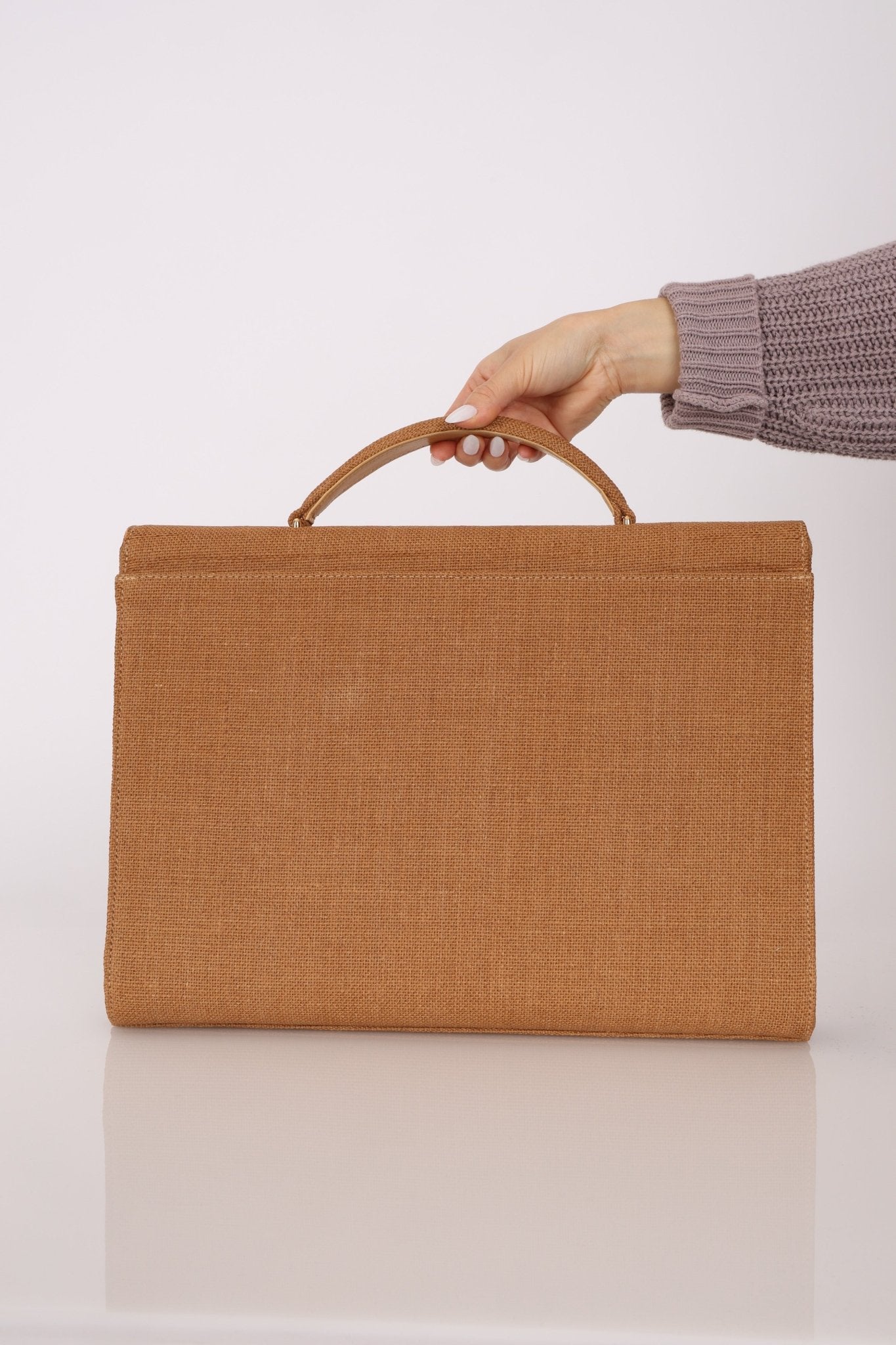 Rare Chanel 1998 Burlap XL Turnlock Briefcase 24k GP - FashioNica