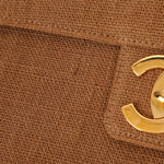 Rare Chanel 1998 Burlap XL Turnlock Briefcase 24k GP - FashioNica