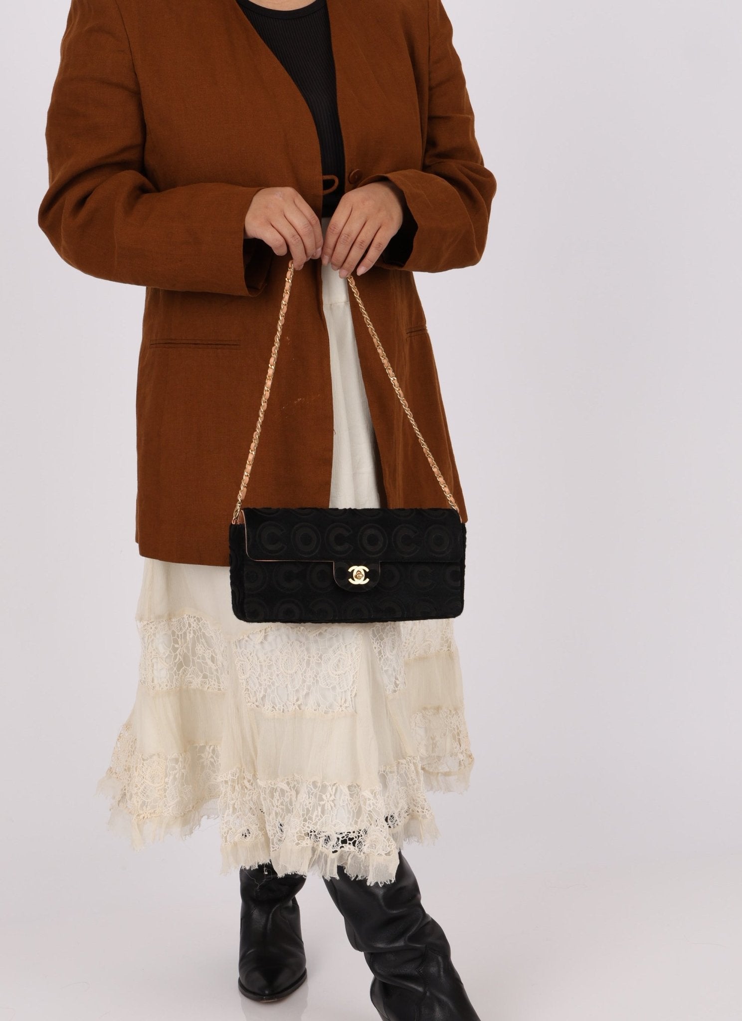 Rare Chanel 2000 Ponyhair Coco East West Half Flap - FashioNica