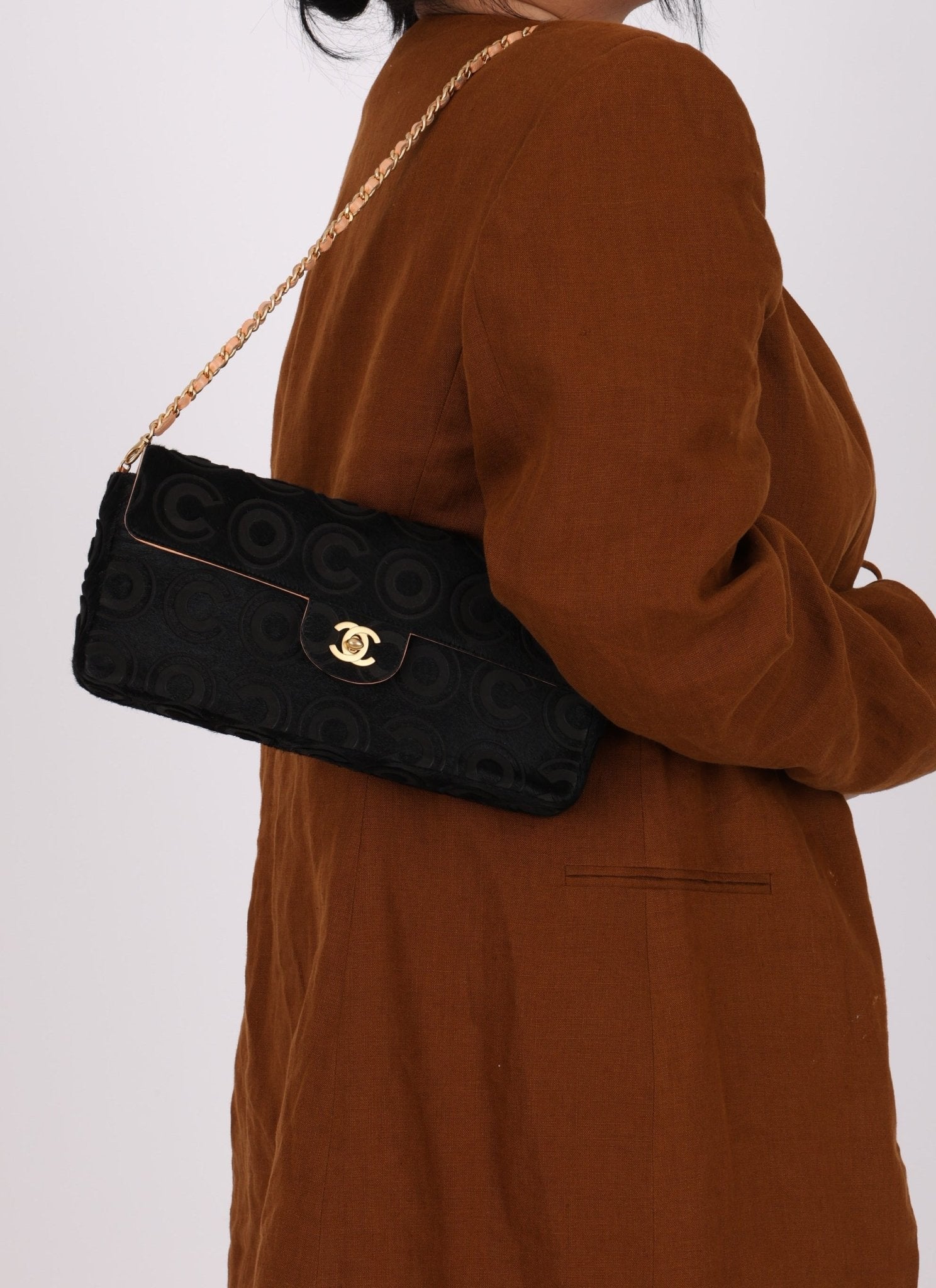 Rare Chanel 2000 Ponyhair Coco East West Half Flap - FashioNica