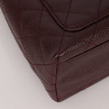 Rare Chanel 2001 Bordeaux Caviar Kelly Top Handle 24K GP - FashioNica